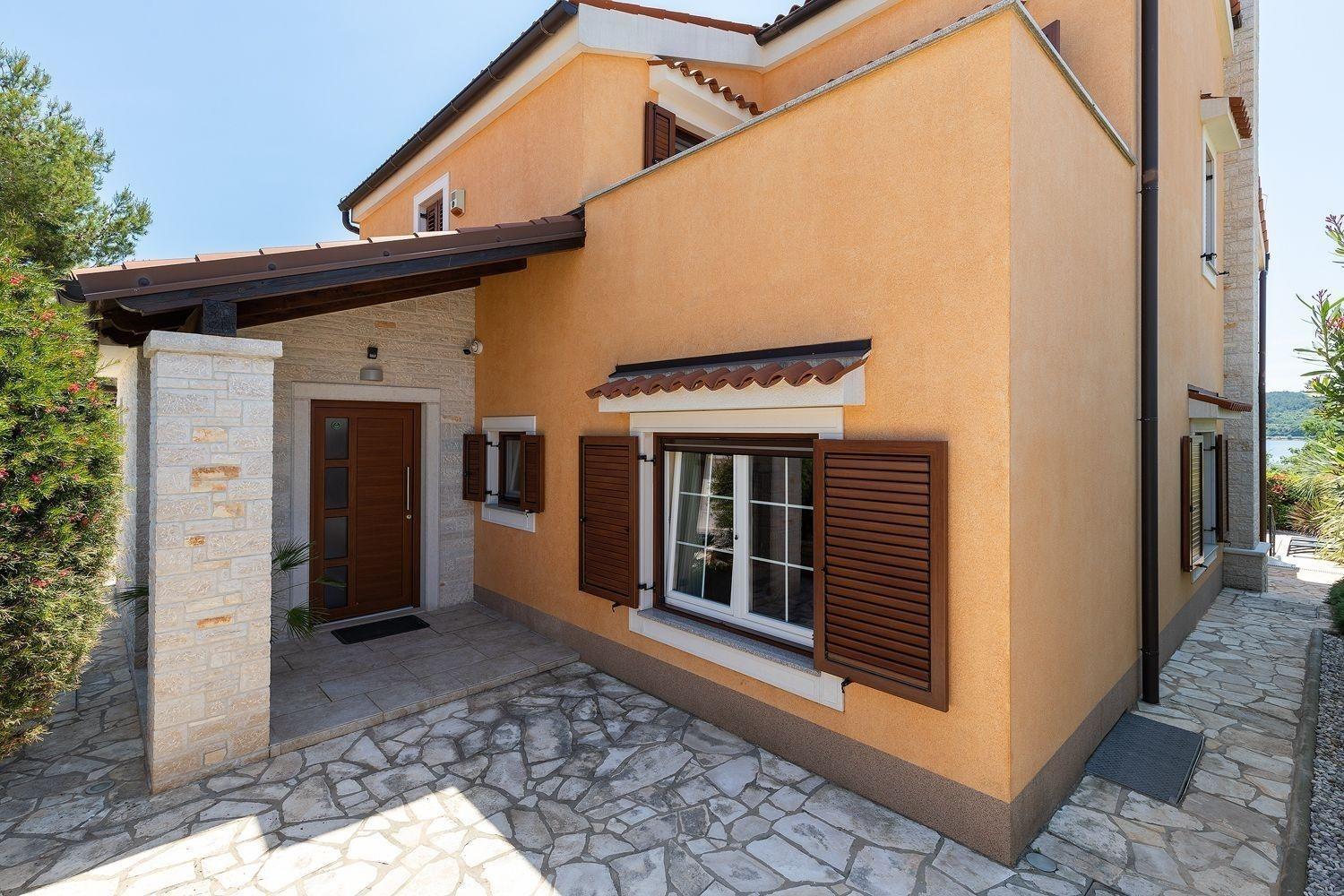 Ferienhaus In Pomer Mit Privatem Beheizten Pool Und Meerblick Exteriör bild